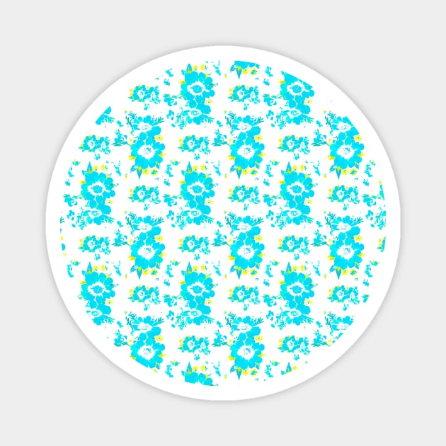 Blue Flower Pattern Magnet by Sandra Keller